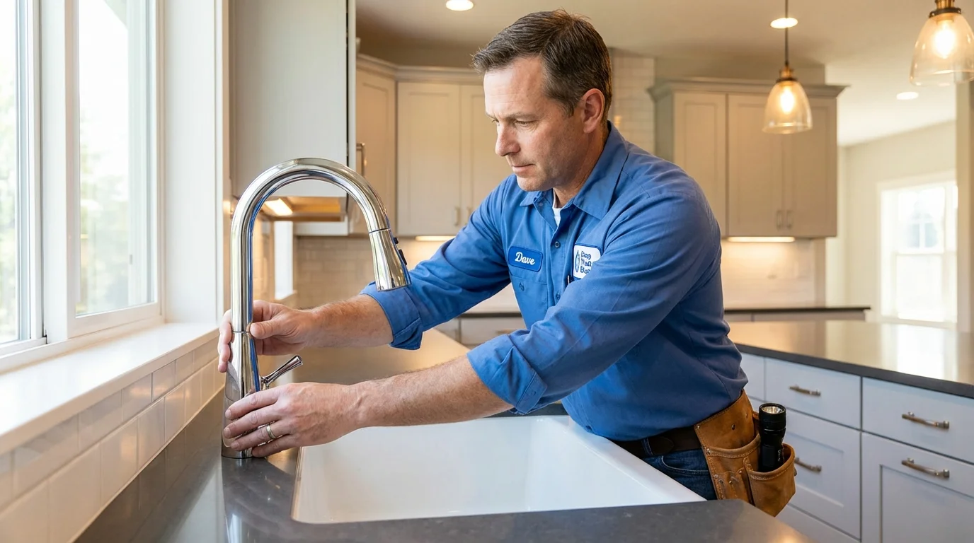 Kitchen faucet installation by Johns Plumbing LLC in High Ridge